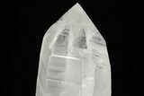 Large, Natural Quartz Crystal Point With Metal Stand - Brazil #206910-2